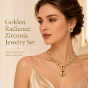 Luxury Vintage Cubic Zirconia Necklace Earrings Set 4 Colors Wedding Evening Jewelry - Image 5