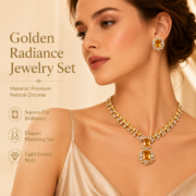 Luxury Vintage Cubic Zirconia Necklace Earrings Set 4 Colors Wedding Evening Jewelry