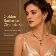 Luxury Vintage Cubic Zirconia Necklace Earrings Set 4 Colors Wedding Evening Jewelry - Image 3