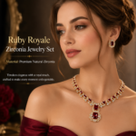 Luxury Vintage Cubic Zirconia Necklace Earrings Set 4 Colors Wedding Evening Jewelry